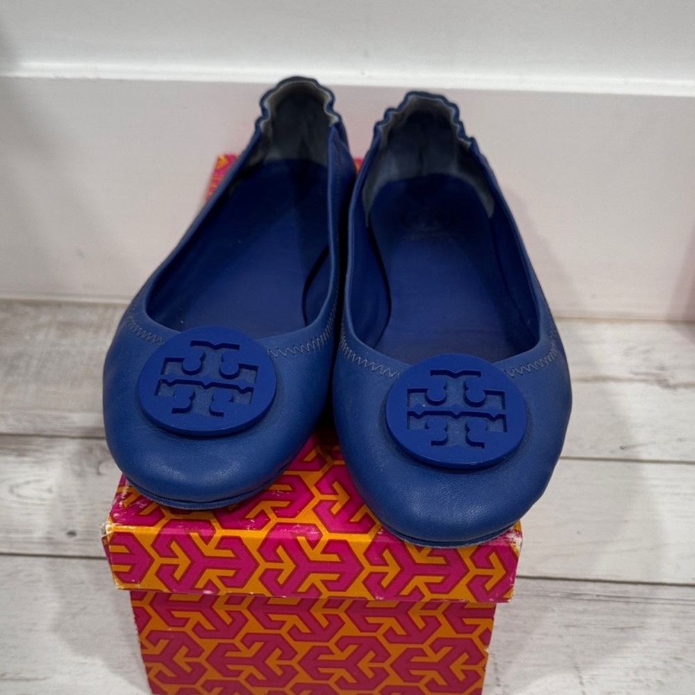 Tory Burch Royal Blue Flats Size 8 EUC